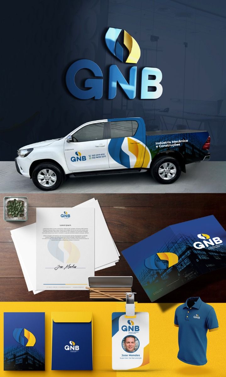Criação de identidade visual - GNB Indústria Mecânica e Construções