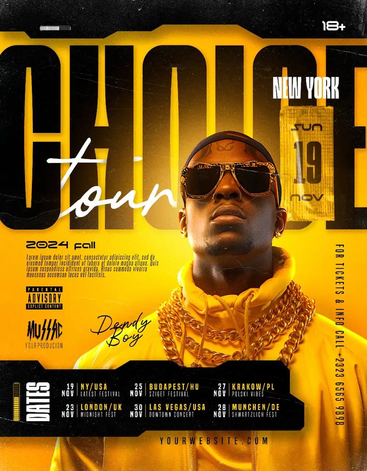 Stylish Concert Flyer PSD Template